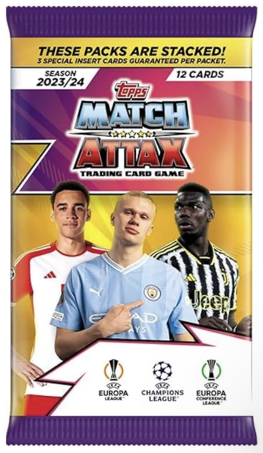 Match Attax Topps 23/24 New Premier League Soccer Trading Cards League Trading Cards x 5 Packet Bundle - Soccer Cards 2024 with Hassentials Sticker